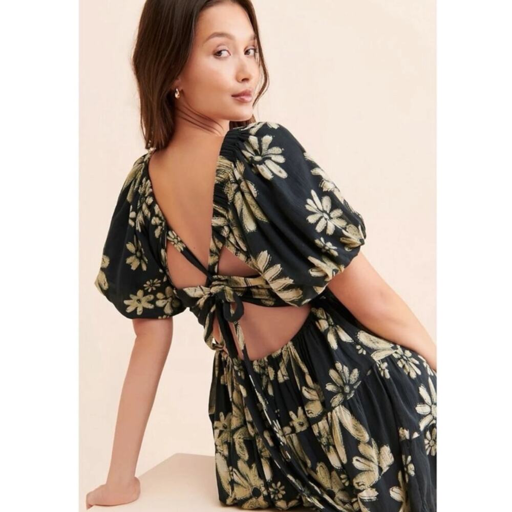Free People Bohemian Floral Flutter Sleeve Perfect Day Printed Mini Dress Medium - Picture 9 of 16